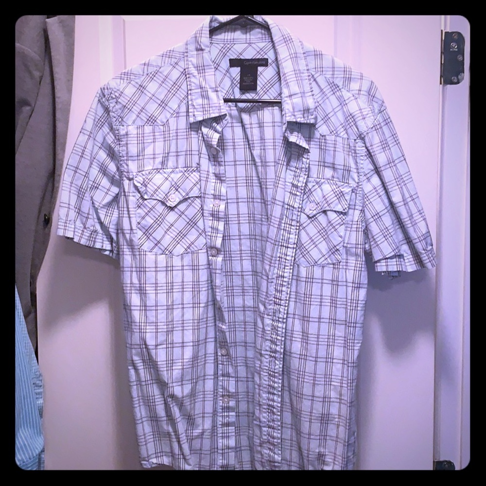 Calvin Klein Short Sleeve Collared Button Down